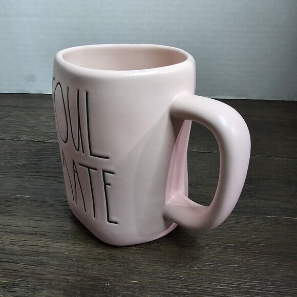 Rae Dunn Artisan Soul Mate Pink Coffee Mug Valentine's Day Farmhouse Magenta - Picture 2 of 10